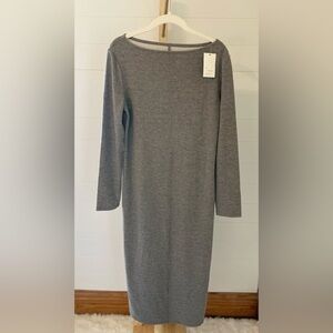 A New Day Women's Long Sleeve Knit Midi Shift Dress Gray - Size Small NWT